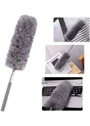 Generic 2Pcs Creative Stretch Extend Microfiber Dust Shan Adjustable Feather Duster Household Dusting Brush Cars Cleaning - Gray Color