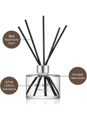 Cocodor Preserved Real Flower Reed Diffuser / Lovely Peony / 6.7oz(200ml) / 1 Pack / Reed Diffuser Set, Oil Diffuser &amp; Reed Diffuser Sticks