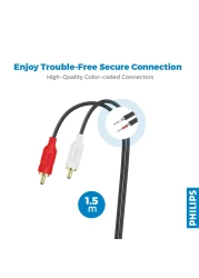 Philips SWA2521W/10 Stereo Audio Cable 1.5m Male Black