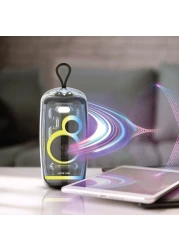 سماعة بورودو جرين لاين Palma Pro اللاسلكية، إضاءة RGB، Bluetooth 5.2، 2 * 8 واط طاقة، مقاومة للماء IPX6، 7 ساعات وقت تشغيل، بطارية 2400mAh، دعم TWS/FM/TF Card/USB، شحن Type-C - أسود
