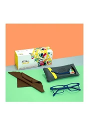 TOM OLIVER JUNIOR Blue Light Blocking Computer Screen Glasses - Anti Blue Light, Protection Eyewear for Children from Digital Screen Time for Boy's &amp; Girl's Age 5 - 12 (Rectangle, Blue)