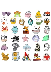 SINCCO 204050 PCS Cute Enamel Backpack Pins Funny Enamel Pins Bulk Set Cool Button Pins Aesthetic Brooch Lapel Pins Anime for Backpacks Jackets Hats Kids Girls