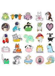 SINCCO 204050 Pcs Cute Enamel Backpack Pins Funny Anime Enamel Lapel Pins Bulk Set Cool Brooch Button Pins Badge Aesthetic for Backpacks Bag Jacket Kids Girls Festival Present Random Style