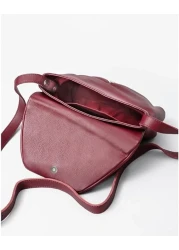 LACAMBRA PLI Bag Premium Genuine Leather Medium Handbag for Women Fashion Pleated Ladies Designer Luxurious Purses Crossbody Shoulder Bag with Adjustable Strap