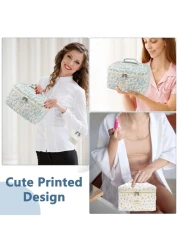 Large Makeup Bag Cute Cosmetic Bag for Women Girls Floral Coquette Aesthetic Toiletry Bag Travel Make Up Organizer Bag