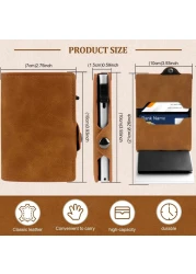 RFID Card Holder Wallet - New PU Leather RFID Protected Automatic Pop-up Bank, Credit, ID Card Holder Case with Button, Card Wallets Purse Unisex. (Brown)