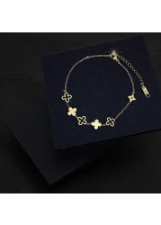 Aiwanto Anklet Ankle Chain Flower Anklet Bracelet