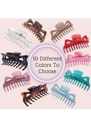 Parcelona French Classic Jumbo Large 5 12 Celluloid Acetate No Slip Grip Jaw Hair Claw Clip Strong Hold Durable Styling Volume Women Hair Accessories Made in France Tortoise Shell Brown