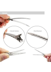 40 Pcs Metal Duck Billed Hair Clips for Styling SectioningSilver for Women Long Hair Alligator Curl Clips for Hair RollerSalonBows DIY with Case