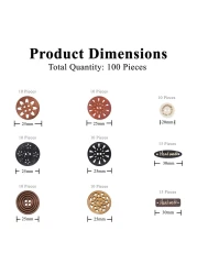 Mandala Crafts Large Wooden Buttons for Crafts Carved Wood Buttons Assorted Craft Buttons for Sweaters Decorative Buttons Sewing