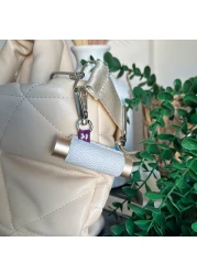 VCASE LipBalm Holder with Keychain Lipstick Holder Keychain Lip Gloss Holder Keychain Never Lose Your Lip Balm Lip Gloss or Lipstick with Cute Elastic Lip Balm Keychain Holder White