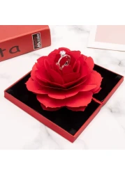Engagement Ring BoxRing Rose Box Surprise Jewelry Storage Holder for woman as Proposal Engagement Wedding Ring Jewelry Gift Case in Valentines Day ect