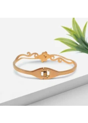 JANNAH Women's Fashion Bracelet | JANNAH Women's Fashion Bracelet | Four-Leaf Clover Wrist Band Hinge with Cubic Zirconia Inlaid Bangles for Women