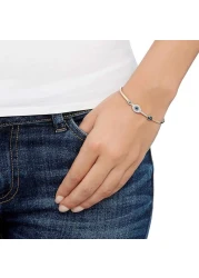 SWAROVSKI Women's Symbolic Evil Eye Bangle, Blue, Mixed metal finish, Medium 5171991