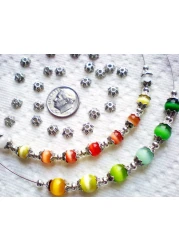 Beading Station 50pcs Antique Silver Star Shape Metal Bead Caps 6mm Jewelry Making