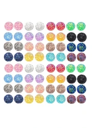 Vivian 204 Pieces 17 Colors Round Resin Cabochon Flatback Druzy Iridescent Colorful Cabochons DIY Accessories 10mm