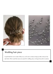 JAKAWIN Bride Crystal Wedding Hair Vine Rhinestone Hair Piece Bridal Headpiece Silver Hair Accessories for Women and Girls HV121