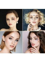 10 Sheets Eye Body Face Gems Rhinestone Stickers Self Adhesive Rhinestones Rainbow Face Gems for Women Festival Accessory and Nail Art Decorations Starlight style