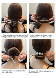 4 Pcs Tie Dye Deft Bun Hair Bun Makers for Womens Gradient French Twist Hairstyle Velvet Scrunchie Classy Multicolor Cloth Magic Clip Reusable Quick Bun