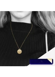 Aiwanto Necklace Neck Chain With Round Pendant Elegant Gold Necklace Beautiful Gift Womens Girls Necklace