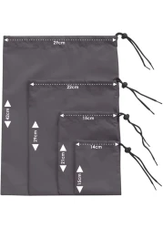 Aiwanto 4pcs/sets Waterproof Drawstring Pouch Storage Bags Travel Shoe Laundry Cosmetic (Coffee)