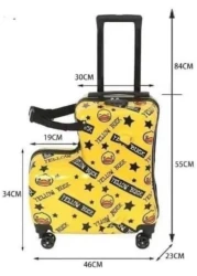 Kids Ride-On Travel Suitcase with Wheels - Spinner Carry-On Trolley Case with Password Lock, Universal Wheels for Ages 1-6