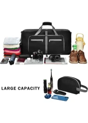 Duffle Bag with Shoes Compartment and Adjustable Strap,Foldable Travel Duffel Bags for Men Women,Waterproof Duffel Bags (85L)