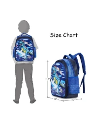 Eazy Kids T-Rex School Bag-Blue