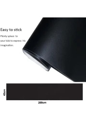 Generic Chalkboard Contact Paper Large Removable Self Adhesive Blackboard Wall Stickers For Kids With 5 Colored Chalk 17.8''78.7'' 17.7" X 78.7" Black 43528-19326