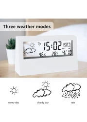 Generic Digital Alarm Clock With Time Date Temperature Display Easy Snooze Function Backup Batteries Sleep Timer Display LED Alarm Clock For Bedroom