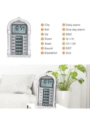 Yeasha,Large Muslim Islamic Prayer Clock Praying Azan Alarm Wall Clock With World Time Function Mosque Prayer Clock Islam Worldwide Prayer Time