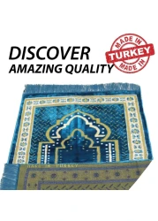 STARGOLD Traditional Turkish Prayer Mat 70x110 cm Large Portable Multicolor Islamic Prayer Rug, Janamaz Sajjadah For Men And Women