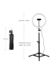 مجموعة بث الفيديو من أندور مع مصباح ال إي دي 10 بوصة لرأس الكاميرا عن بعد مع حامل للجوال