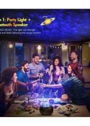 3 in 1 Galaxy Starry Night Light Projector LED Ocean Wave Nebula Clouds with Remote Control, Bluetooth Speaker, and Star Light for Nursery, Baby, Ceiling, and Bedroom Birthday Party Wedding