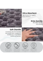 MEKITON - Premium Bathroom and Door Mat - Super Absorbent, Non-Slip, Quick Drying, Soft Plush Surface, Ideal for Entryways, Kitchens, and Bathrooms - 75 x 45 cms (Gray)