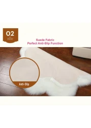 Mei Homecenter Super Soft Rabbit Fur Flower Design Living Room Carpet With Anti Slip Bottom, Red (Size 80CM)