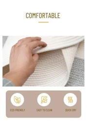 Mei Homecenter Hand Woven Jute Tassel Round Living Room Carpet With Anti Slip Bottom, Beige (Size 80CM)