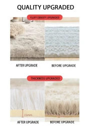 Mei Homecenter Modern Wool Fluffy Floor Mat Carpet with Anti slip High Pile Bottom with Upgraded Foam (Size 120&times;160CM)