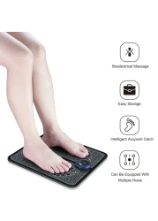 Generic-EMS Foot Massager Mat Electric Leg Foot Muscle Stimulator Massager Pressure Relief Pain Relief Foot Relaxing Blood Circulation Foot Massager Pad