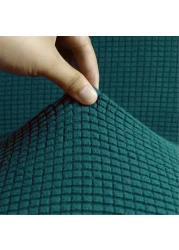 Stretch Fit 2-Seater Sofa Cover Teal Green Soft Brushed Fabric Couch Cover Full Coverage Furniture Protector Slipcover Two Seater Fits on Standard and Recliner Sofa 145-178cm Size