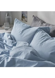 Duvet Cover And Pillowcase Blue-Grey 150X200/50X80 Cm