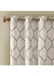 Madison Park Grey Curtains for Living Room Modern Contemporary Linen Window Curtains for Bedroom Brooklyn Embroidered Modern Grommet Window Curtains 50X95 1Panel Pack