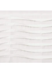 Lush Decor18 x 52 White Wave Texture Valance Pleated Ruffle Fold Window Kitchen Curtain Single
