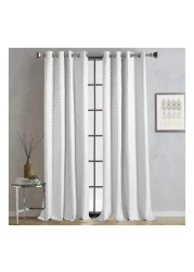 La Collection 260 GSM 3-Pass Coated Jacquard Polyester Total Blackout Curtain Ivory 140x240cm