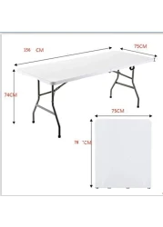 LANNY 1.5m (5ft) Heavy Duty Folding Table Centerfold, Ideal for Crafts, Outdoor Events, 156 * 75cm, White Table