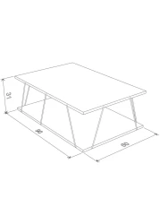 هوم كانفاس طاولة قهوة مودرن تارس - لون خشب الجوز/اصفر
