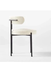 Jeffcoco Furniture Luxurious Modern Dining Chairs - Stainless Steel Leg, Lamb Wool Single Lounge Chair for Hotel, Restaurant, and Office - High-End Living Room Seating (White)