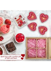 Jinou Valentine's day gift &ndash; Heart Shape Candles Encased in Premium Quality Bamboo box &ndash; Gift for Wife, Husband, Boyfriend and Girlfriend