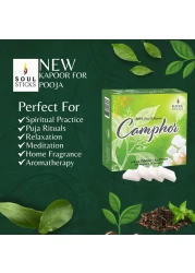 Soul Sticks Natural Camphor Blocks Camphor Tablets 300 Gram 64 Tablets for Aromatherapy Odor Elimination Puja Alcanfor en Bloques Alcanfor Tablets Alcanfor en Bolitas Kapoor for Pooja