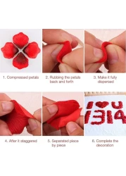 Party Time 1000pcs Artificial Rose Petals Red Rose Petals for Romantic Decorations Special Night, Wedding, Anniversary Valentines Day Decorations